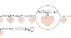 Armband Herzen Rosè diamantiert Stärke 5,0mm